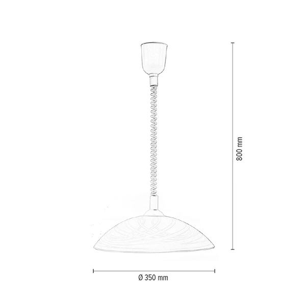 Sydney Pendant Lamp 1xE27 Max.60W White Synthetic Material/White Synthetic Material Cable/White Glass 4233502A