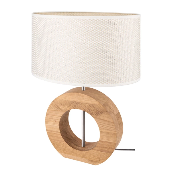 Logan Table Lamp 1xE27 max. 40W Oiled Oak/Matte Nickel/Cream-Silver 7017411711524