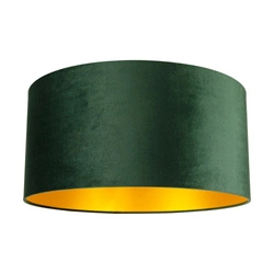 Lampshade Cylinder E27 H50 Green Velvet with gold foil A1393