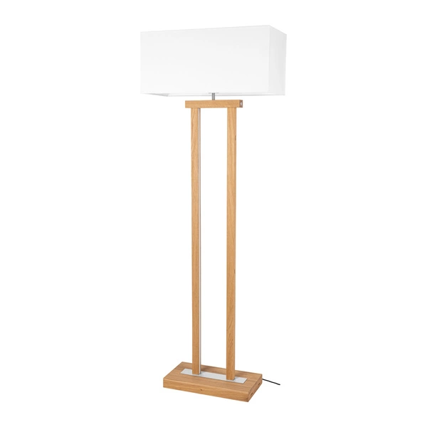 Hakon Floor Lamp 1xE27 Max.40W, 2xLED 24V Int. 36W Oiled Oak/Mat Nickel/White with Touch Dimmer 6037401410072