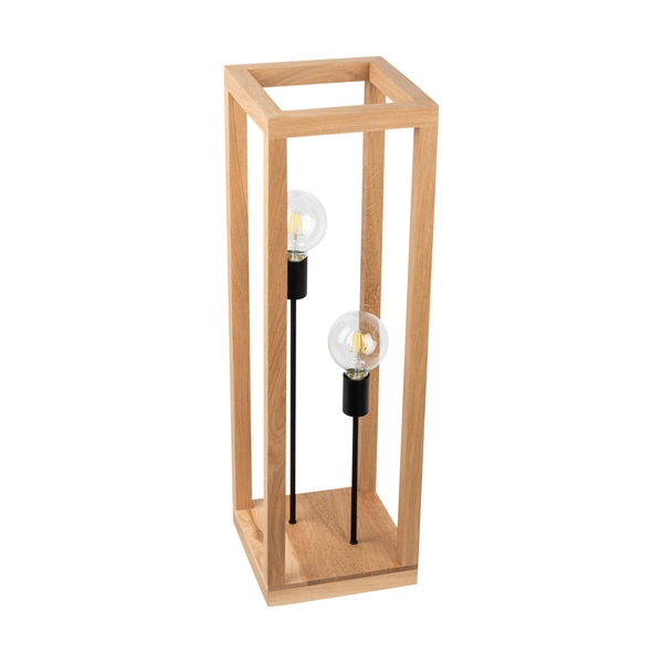 Kago Floor Lamp 2xE27 Max.60W Oiled Oak/Black Metal/Black Fabric Cable 51514274