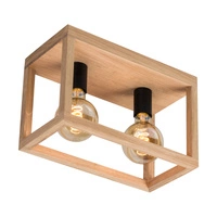 Kago Ceiling Lamp 2xE27 Max.60W Oiled Oak/Black Metal 9154274