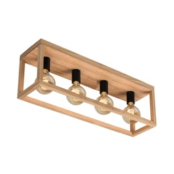 Kago Ceiling Lamp 4xE27 Max.60W Oiled Oak/Black Metal 9154474L