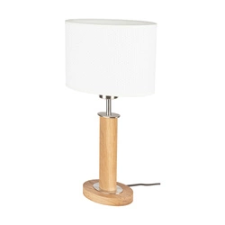 Mercedes Table Lamp 1x E27 Max.40W Oiled Oak/Mat Nickel/White 7017400111557