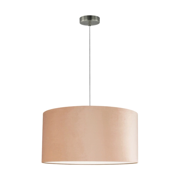 Scarlett Pendant Lamp 1xE27 Max.60W Satin Metal/Transparent PVC Cable/Beige Velvet Shade 3751027