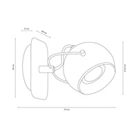 Ball Concrete Wall Lamp Incl. 1xLED GU10 5W Gray Concrete/Satin Metal 5131136