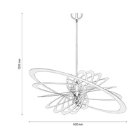 Planet Pendant Lamp 1xE27 Max.60W Black Metal/Chrome Metal/Black PVC Cable 1871104