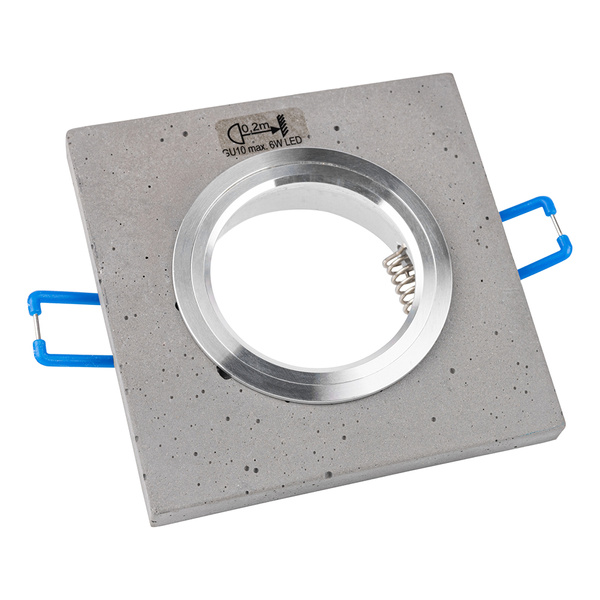 Kwadratowy Downlight Vitar 1xLED GU10 Max.6W Szary Beton