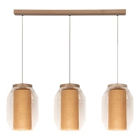Vaso Jute Lampa Wisząca 3xE27 Max.15W LED Dąb Olejowany/Transparentny PVC/Transparentny/Beżowy 179110374