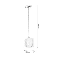 Lampa Wisząca Anika 1xE27 Max.60W Chromowany Metal/Przezroczysty Kabel PCV/Białe Szkło 8161128