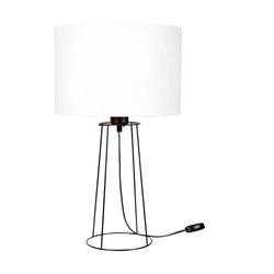 Star Table Lamp 1xE27 Max.25W Black Metal/Black PVC Cable/White Fabric Shade 7732104