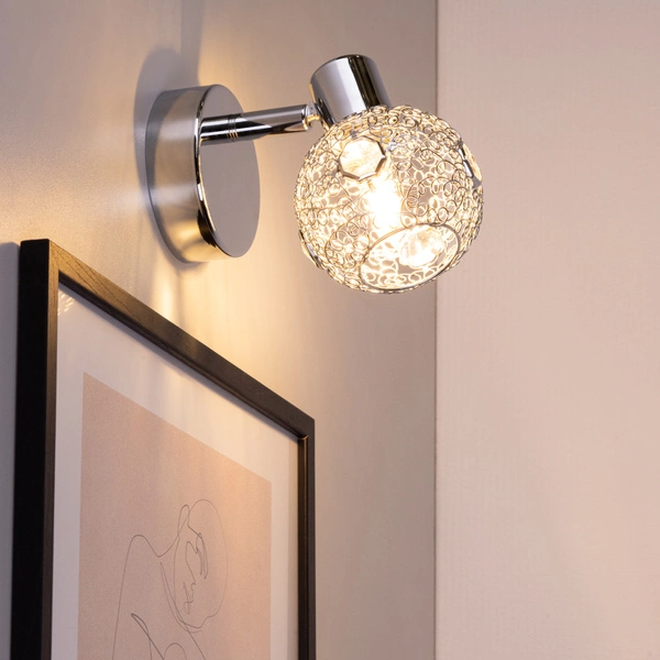 Lena Wall Lamp 1xG9 Max.28W Chrome Metal/Transparent Glass 2095128