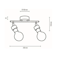 Marjolaine Wood Ceiling Lamp 2xE27 Max.25W Oiled Oak/Black 2834274