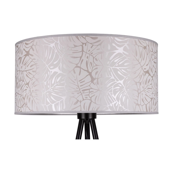 Mateo Floor Lamp 1xE27 Max.40W Black Metal/Black PVC Cable/Beige Wallpaper 87813104