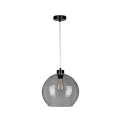 Lampa Wisząca Laguna 1xE27 Max.60W Czarny Metal/Przezroczysty Kabel PCV/Szkło Dymne 18630104