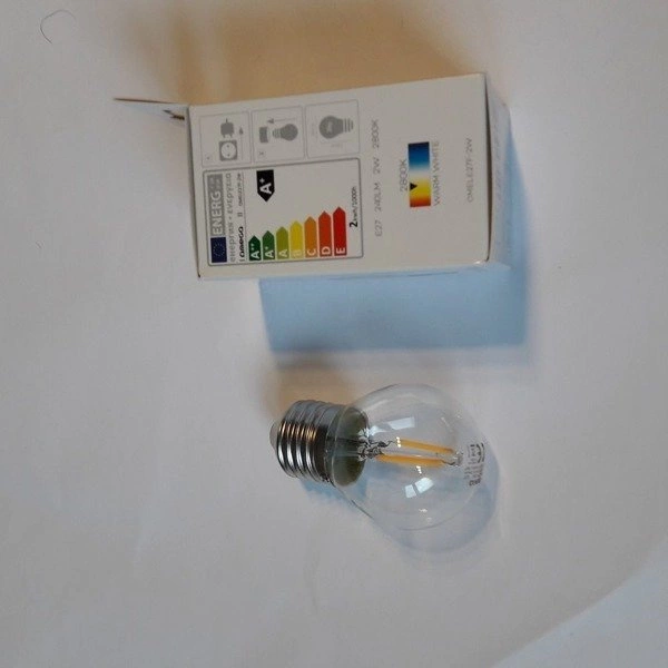 Żarówka ozdobna FILAMENT LED E27 2W ciepła 2800K kulka G45
