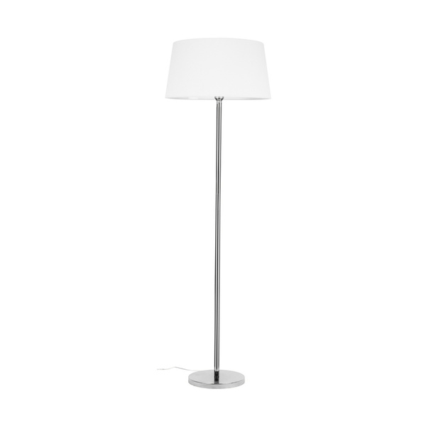 Amor Floor Lamp 1xE27 Max.60W Chrome Metal/Transparent PVC Cable/White Fabric Shade