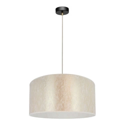 Ora Pendant Lamp 1xE27 Max.60W Black Metal/Transparent PVC Cable/Gold Fabric Shade 96204121