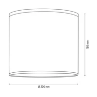 Abażur Cylinder E27 H20 Szaro-biały materiał z wzorem chmurek A1323