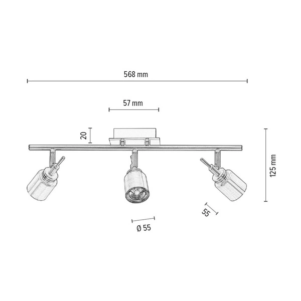 Vera Ceiling Lamp 3xGU10 Max.35W Patina Metal 2096311