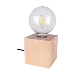 Trongo Square Table Lamp 1xE27 Max.25W Oiled Oak/Black PVC 7179174