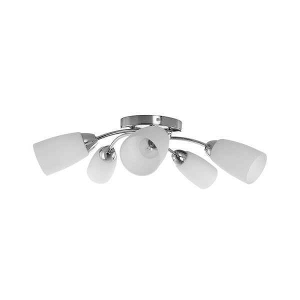 Terni Ceiling Lamp 5xE14 Max.40W Chrome Metal/White Glass 8330528