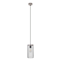 Lampa Wisząca Timeo 1xE27 Max.60W Bejcowana Sosna Szara/Czarny Kabel PCV/Czarny Metal 195109157