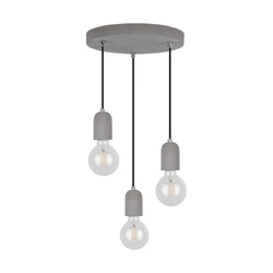 Lampa Wisząca Amory 3xE27 Max.60W Szary Beton/Czarny Kabel Tkaninowy 9779336R