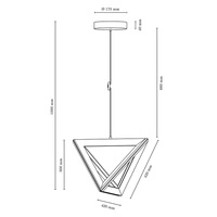 Trigonon Pendant Lamp 1xLED 24V Integrated 2500lm 3000K 27W Oiled Oak/Anthracite Fabric Cable 1209174