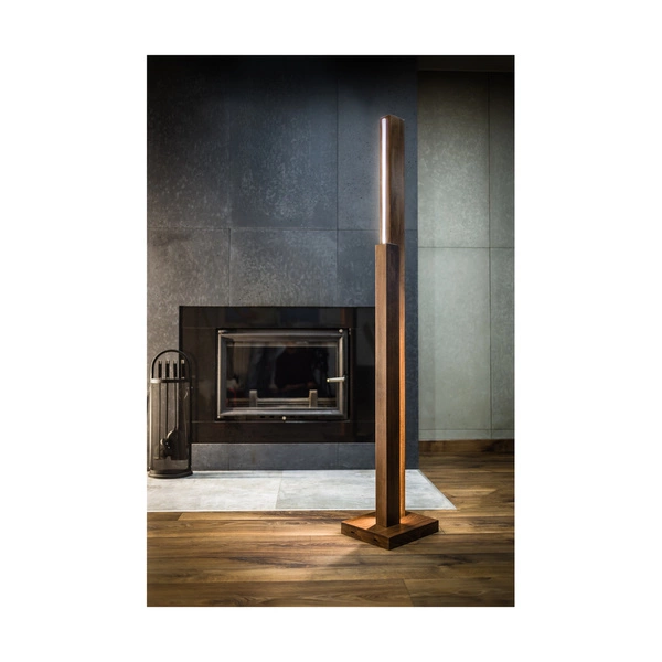 Manhattan Floor Lamp 2xLED 24V Integrated 3500lm 3000K 37,5W Walnut Beech Wood/Black Fabric Cable with Touch Dimmer 6482976