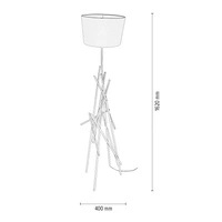 Glenn Floor Lamp 1xE27 Max.60W White Metal/White PVC Cable/White Fabric Shade 1222102
