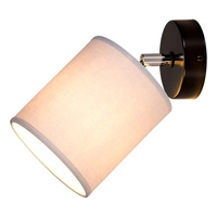 Aprillia kinkiet 1xE27 maks. 25W czarny metal/chromowany metal/szary klosz z tkaniny 56745104