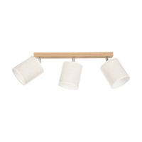 Boho Lampa Sufitowa 3xE27 Max.25W Dąb Olejowany/Beżowy Len 56791374