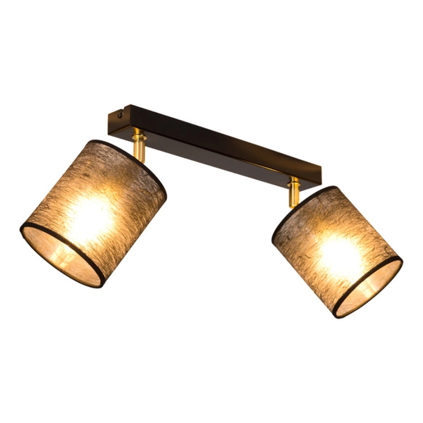 Lampa Sufitowa Nevoa 2xE27 Max.25W Czarny Metal/Złoty Metal/Czarny Klosz Tkaniny 56392204