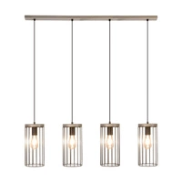 Timeo Pendant Lamp 4xE27 Max.60W Stained Pine Gray/Black PVC Cable/Black Metal 195109457