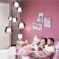 Bellezia Pendant Lamp Incl. 12xG4 Max.20W Chrome Metal/Copper Glass 1781213