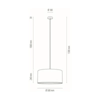 Dove Pendant Lamp 1xE27 Max.60W Oiled Oak/Transparent PVC Cable/Gray Fabric Shade 16390174