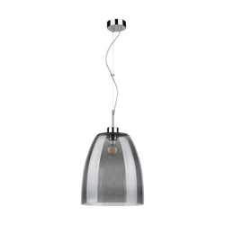 Campana Pendant Lamp 1xE27 Max.60W Chrome Metal/Transparent PVC Cable/Smoked Glass 9843028