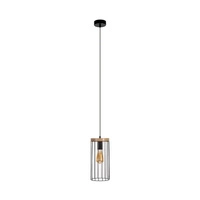 Timeo Pendant Lamp 1xE27 Max.60W Black/Oiled Oak/Black 19619104