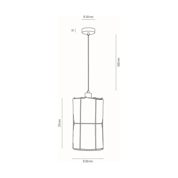 Lampa Wisząca Marinero 1xE27 Max.15W LED Czarny Metal/Czarny Kabel Tkaninowy/Beżowy Lniany Klosz 184219104