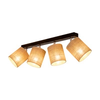 Jute Ceiling Lamp 4xE27 Max.25W Black/Beige 56792404
