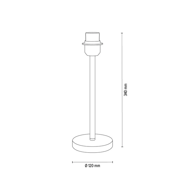 Table Lamp Base 1xE27 Max.60W White Metal/Black PVC Cable 7240102B