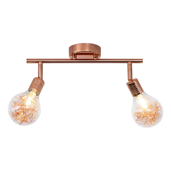 Bulbs Ceiling Lamp Incl. 2xG9 Max.28W Copper Metal/Transparent Glass 2507213