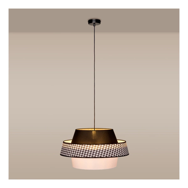 Preto Pepito Lampa Wisząca 1xE27 Max.60W Czarny/Czarny/Pepitka-Czarny-Biały 150079104