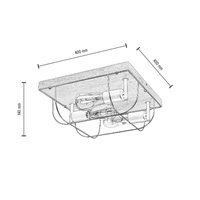 Netuno Wall/Ceiling Lamp 4xE27 Max.15W LED Oiled Oak/Black Metal 92044474