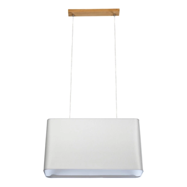 Cadre Pendant Lamp 2xE27 Max.40W Oiled Oak/Transparent PVC Cable/Gray Fabric Shade 872020274