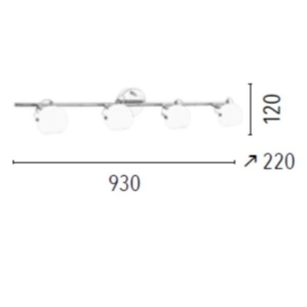 Ida Ceiling Lamp Incl. 4xLED Integrated 1600lm 2700K 3W Chrome Metal/White Glass 2760428