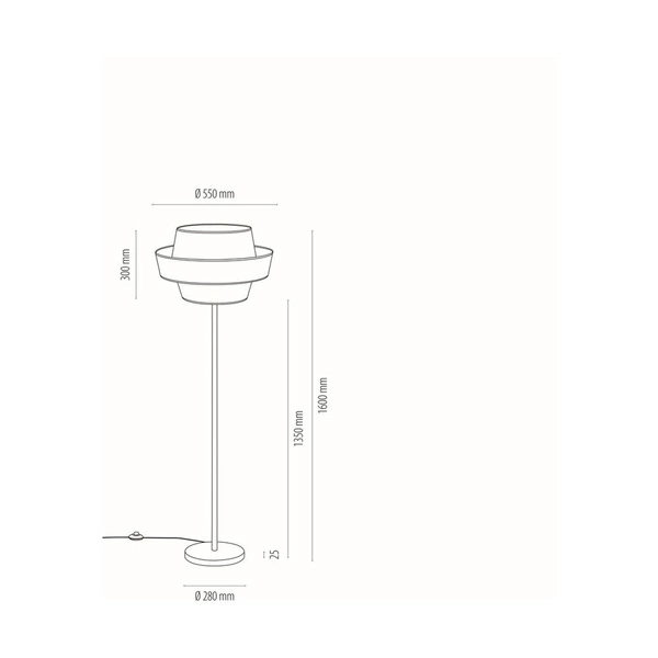 Preto Pepito Floor Lamp1xE27 Max.60W Black/Black/Houndstooth-Black-White 12340104