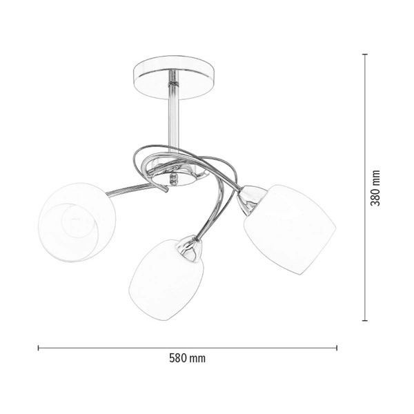 Pisa Ceiling Lamp 3xE27 Max.60W Satin Metal/White Glass 8280327