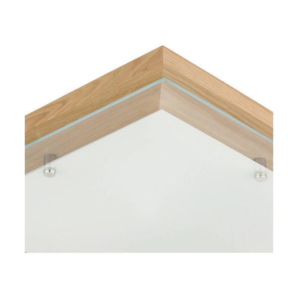Finn Ceiling Lamp Incl. 1xLED Integrated 2100lm 2700K 24W Oiled Oak/Chrome Metal/White-Transparent Glass 4024074